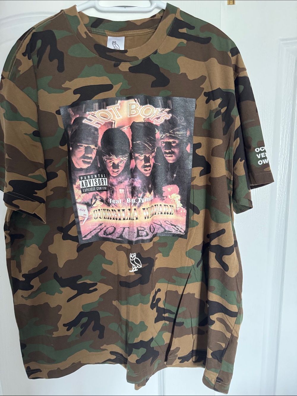 OVO Men’s Camo hot boyz Graphic Tee in Brown and Green